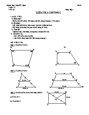 Kiểm tra chương I Hình học 8 (Tiết 25)